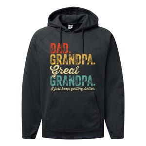 Fathers Day Present from Grandkid Dad Grandpa Great Grandpa Performance Fleece Hoodie