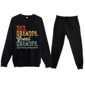 Fathers Day Present from Grandkid Dad Grandpa Great Grandpa Premium Crewneck Sweatsuit Set