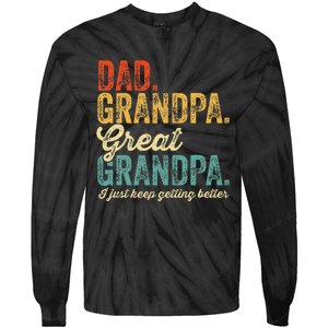 Fathers Day Present from Grandkid Dad Grandpa Great Grandpa Tie-Dye Long Sleeve Shirt