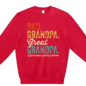 Fathers Day Present from Grandkid Dad Grandpa Great Grandpa Premium Crewneck Sweatshirt