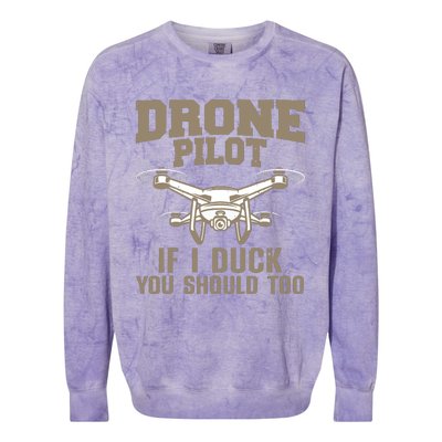 Funny Drone Pilot Design For Men Women Kids Drone Operator Colorblast Crewneck Sweatshirt