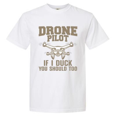 Funny Drone Pilot Design For Men Women Kids Drone Operator Garment-Dyed Heavyweight T-Shirt