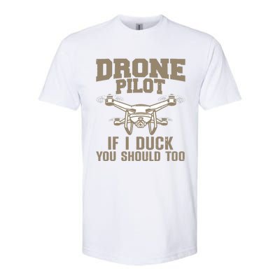 Funny Drone Pilot Design For Men Women Kids Drone Operator Softstyle CVC T-Shirt