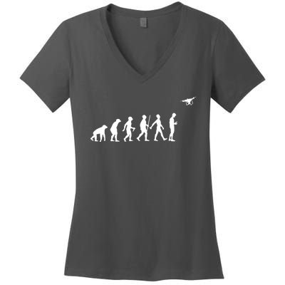 Funny Drone Pilot Design Men Women RC Flight Drone Operator Women's V-Neck T-Shirt