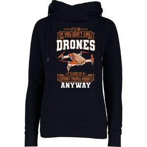 Funny Drone Pilot Quadcopter Lover Womens Funnel Neck Pullover Hood