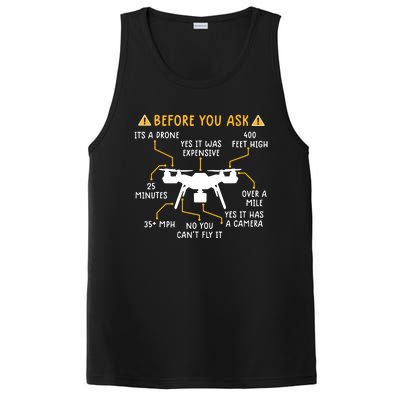 Funny Drone Pilot Shirts Before You Ask Drone PosiCharge Competitor Tank