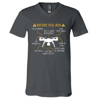 Funny Drone Pilot Shirts Before You Ask Drone V-Neck T-Shirt