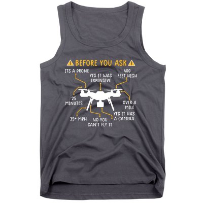 Funny Drone Pilot Shirts Before You Ask Drone Tank Top