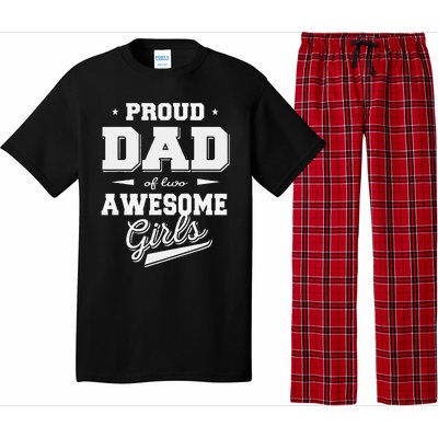 Fathers Day Proud Dad Of 2 Two Awesome Father Dad Love Pajama Set