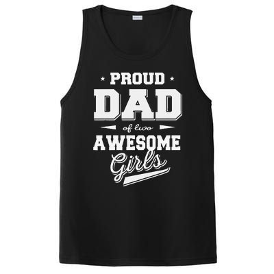 Fathers Day Proud Dad Of 2 Two Awesome Father Dad Love PosiCharge Competitor Tank