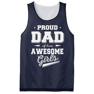 Fathers Day Proud Dad Of 2 Two Awesome Father Dad Love Mesh Reversible Basketball Jersey Tank