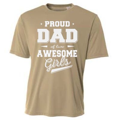 Fathers Day Proud Dad Of 2 Two Awesome Father Dad Love Cooling Performance Crew T-Shirt