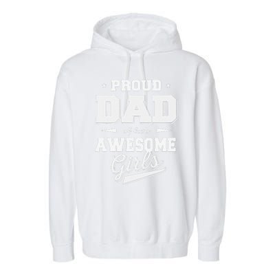 Fathers Day Proud Dad Of 2 Two Awesome Father Dad Love Garment-Dyed Fleece Hoodie