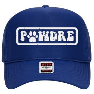 Fathers Day Pawdre Dog Cat Paw Dad Funny Fur Papa Daddy High Crown Mesh Back Trucker Hat