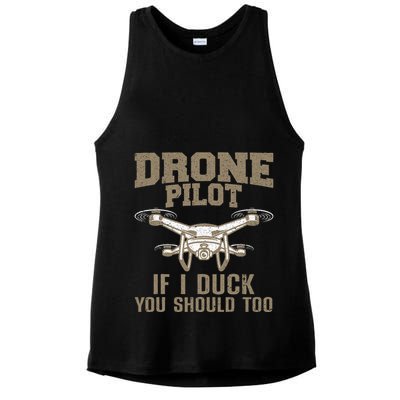 Funny Drone Pilot Design Drone Operator Ladies PosiCharge Tri-Blend Wicking Tank