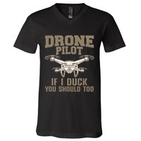 Funny Drone Pilot Design Drone Operator V-Neck T-Shirt
