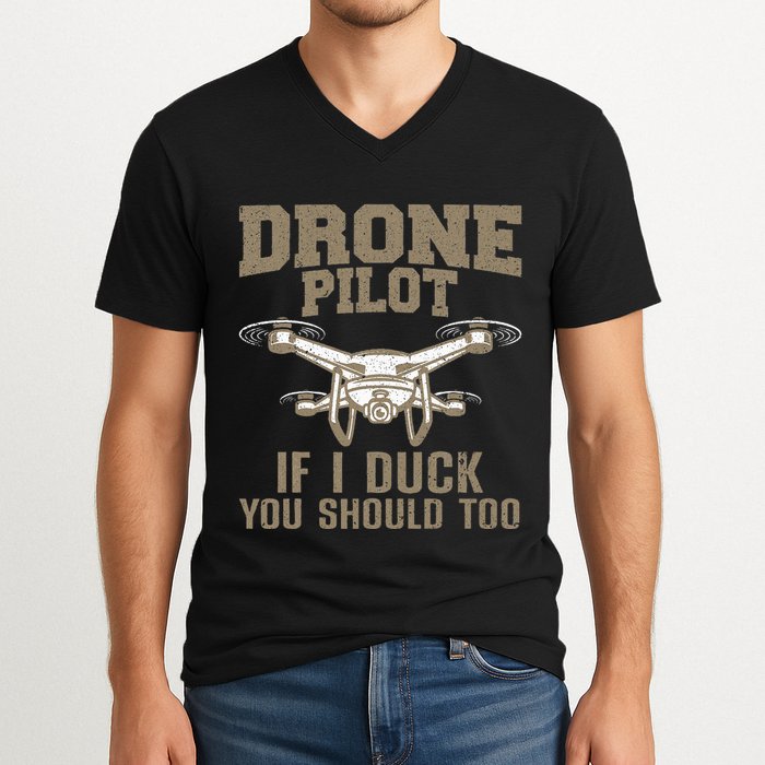 Funny Drone Pilot Design Drone Operator V-Neck T-Shirt