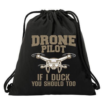 Funny Drone Pilot Design Drone Operator Drawstring Bag