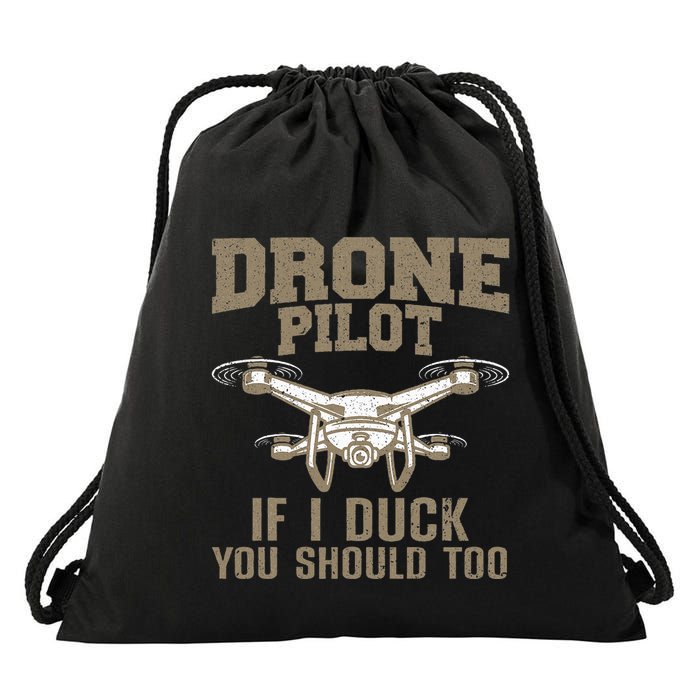 Funny Drone Pilot Design Drone Operator Drawstring Bag