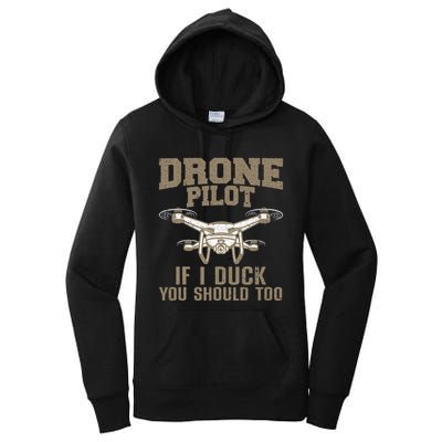 Funny Drone Pilot Design Drone Operator Women's Pullover Hoodie