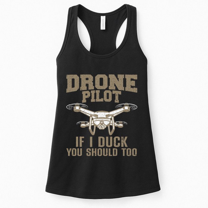 Funny Drone Pilot Design Drone Operator Womens Tank Top