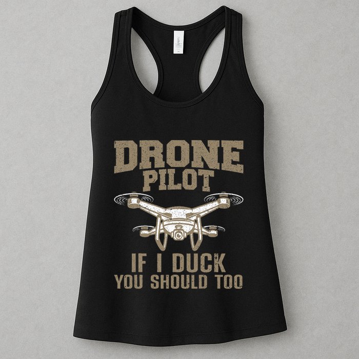Funny Drone Pilot Design Drone Operator Womens Tank Top