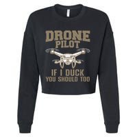 Funny Drone Pilot Design Drone Operator Cropped Pullover Crew