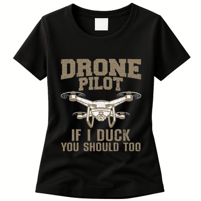 Funny Drone Pilot Design Drone Operator Womens T-Shirt