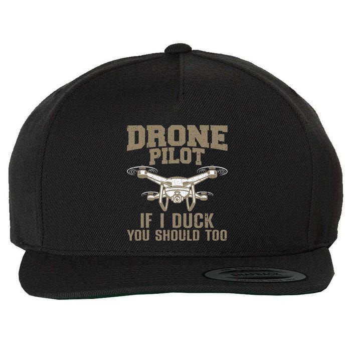Funny Drone Pilot Design Drone Operator Wool Snapback Cap
