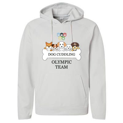 Funny Dog Quote Cuddling Team Cool Animal Performance Fleece Hoodie