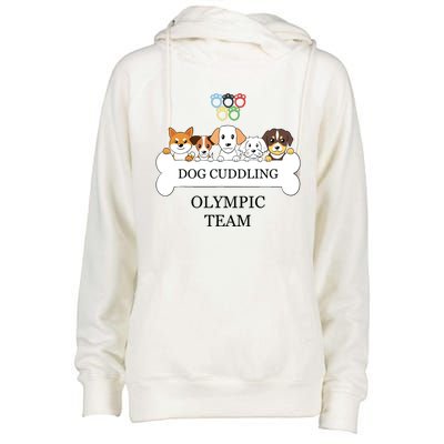 Funny Dog Quote Cuddling Team Cool Animal Womens Funnel Neck Pullover Hood