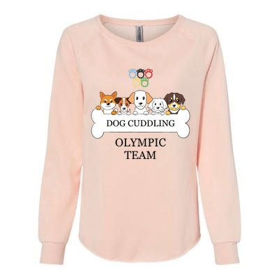 Funny Dog Quote Cuddling Team Cool Animal Womens California Wash Sweatshirt