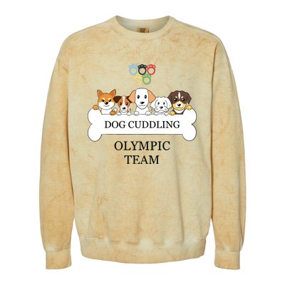 Funny Dog Quote Cuddling Team Cool Animal Colorblast Crewneck Sweatshirt