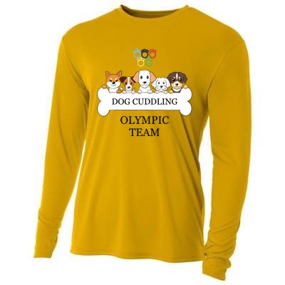 Funny Dog Quote Cuddling Team Cool Animal Cooling Performance Long Sleeve Crew