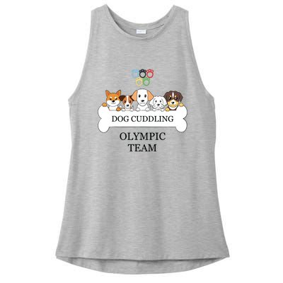 Funny Dog Quote Cuddling Team Cool Animal Ladies PosiCharge Tri-Blend Wicking Tank