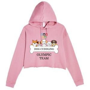 Funny Dog Quote Cuddling Team Cool Animal Crop Fleece Hoodie