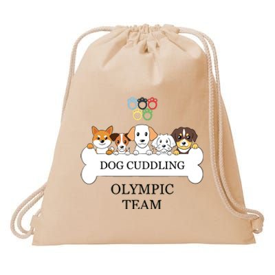 Funny Dog Quote Cuddling Team Cool Animal Drawstring Bag