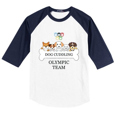 Funny Dog Quote Cuddling Team Cool Animal Baseball Sleeve Shirt