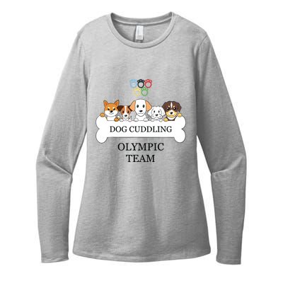 Funny Dog Quote Cuddling Team Cool Animal Womens CVC Long Sleeve Shirt