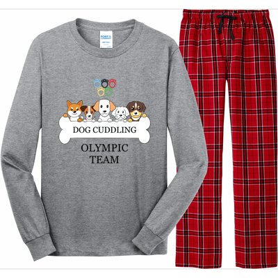 Funny Dog Quote Cuddling Team Cool Animal Long Sleeve Pajama Set