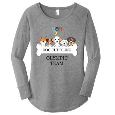 Funny Dog Quote Cuddling Team Cool Animal Women's Perfect Tri Tunic Long Sleeve Shirt