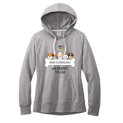 Funny Dog Quote Cuddling Team Cool Animal Women's Fleece Hoodie