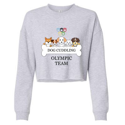 Funny Dog Quote Cuddling Team Cool Animal Cropped Pullover Crew