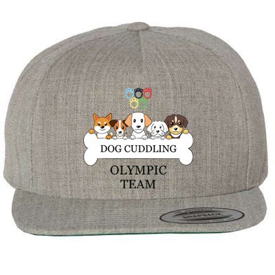 Funny Dog Quote Cuddling Team Cool Animal Wool Snapback Cap