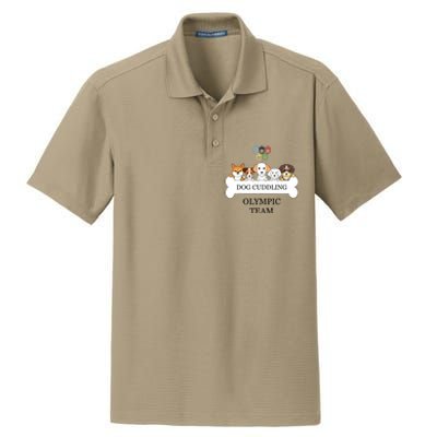 Funny Dog Quote Cuddling Team Cool Animal Dry Zone Grid Polo