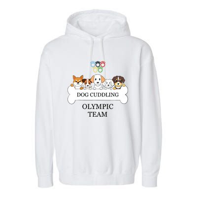 Funny Dog Quote Cuddling Team Cool Animal Garment-Dyed Fleece Hoodie