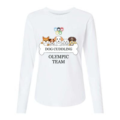 Funny Dog Quote Cuddling Team Cool Animal Womens Cotton Relaxed Long Sleeve T-Shirt