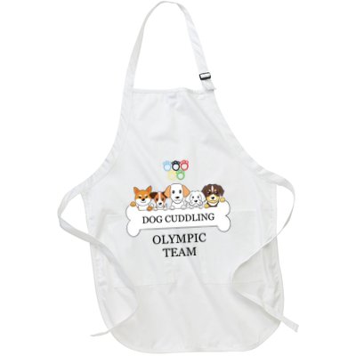 Funny Dog Quote Cuddling Team Cool Animal Full-Length Apron With Pockets