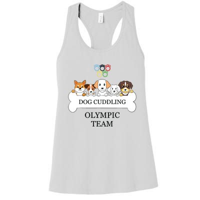 Funny Dog Quote Cuddling Team Cool Animal Women's Racerback Tank