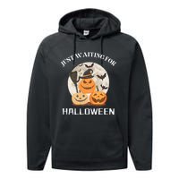 Funny Desgin Quote Just Waiting For Halloween Pumpkins Performance Fleece Hoodie